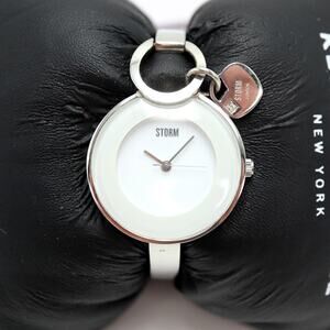 Storm London Eliz Womens Watch 30mm White Dial 5.5" Bracelet with New Battery